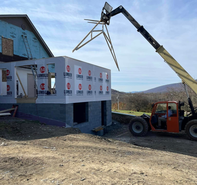 Exterior construction project. New Addition construction in Altoona PA. Dawson and Wolfe Construction in Altoona, Hollidaysburg, Duncansville, tyrone in Blair COunty PA